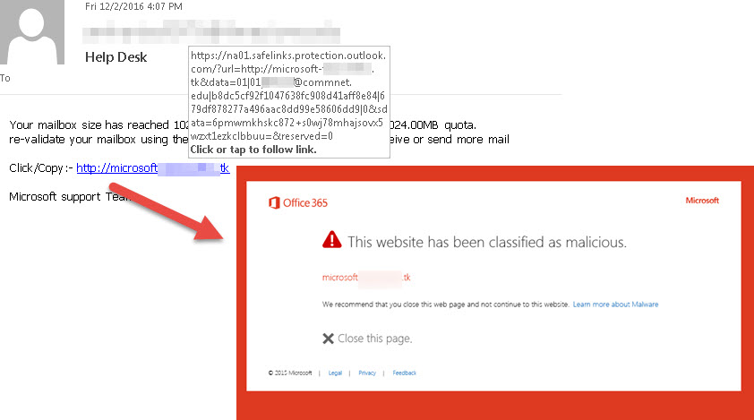 Phishing-email-sample-1 microsoft office 365 - Kratikal Blogs