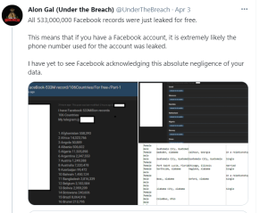 Facebook Data Leak Twitter